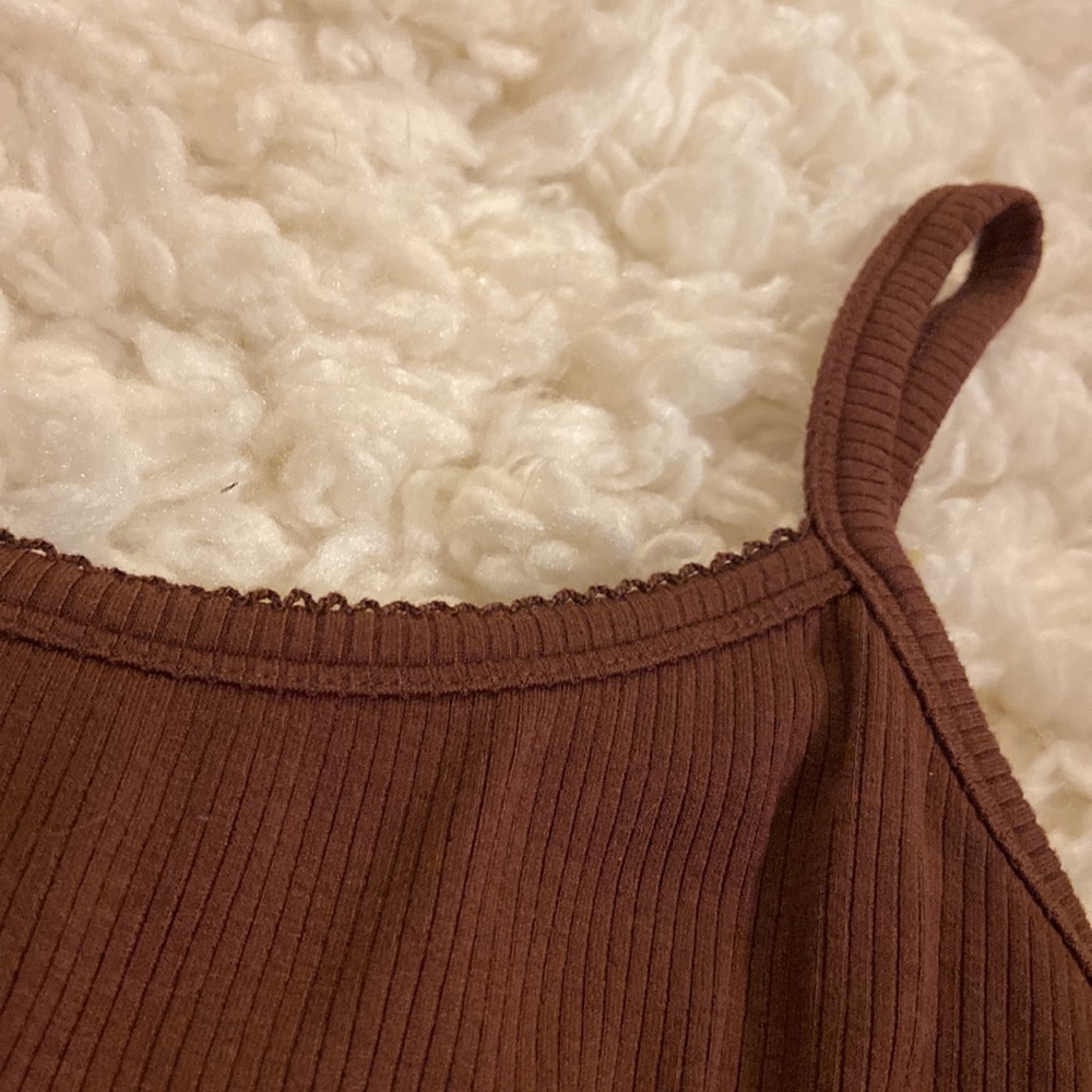 Brown Ribbed Tank Top - Picture 2 of 2